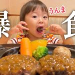 【大食い娘】ペロリと完食、またおかわり!?爆食2歳児の食欲が止まらない!!【イヤイヤ期/0歳＆2歳姉妹/子連れ外食】