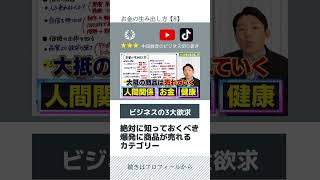 【中田ビジネス】本当は教えたくない売れやすい商品カテゴリーを紹介。ビジネス版３大欲求とは？#shorts