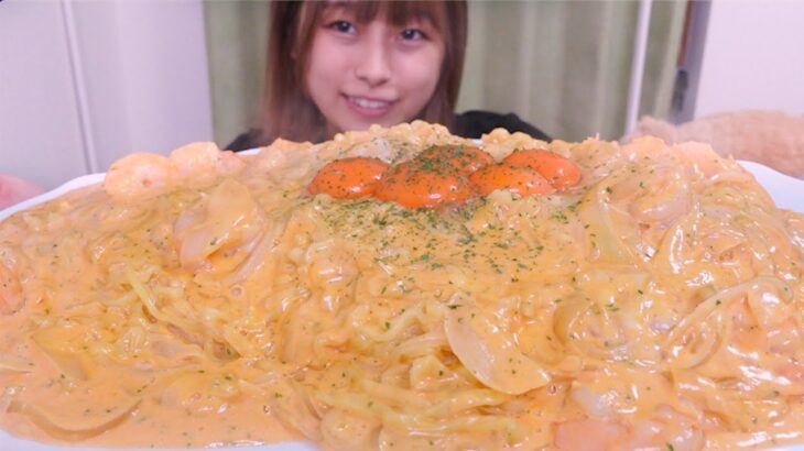 【大食い】チーズたっぷりなカルボナーラ風クリームブルダックポックンミョン🥚🧀🧅