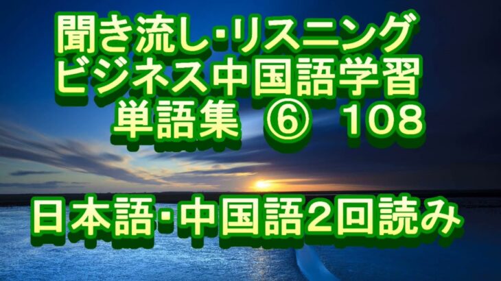 商务 日语 中文 单词 听力 练习 聞き流し　リスニング　ビジネス中国語学習　単語集　⑥１０８