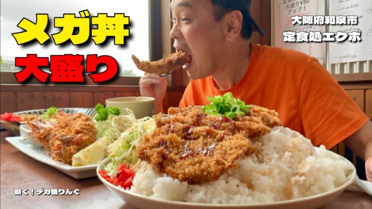 【大食い】完食でサービスが！名物メガ丼を大盛りで堪能して来た！！〜エクボさん〜【大胃王】【大阪】