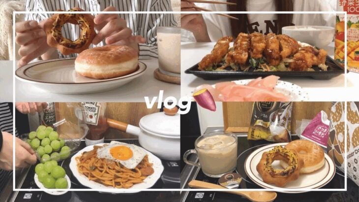 一人暮らしの食事vlog/手抜きご飯🍳/さつまいもドの季節がやってきた/肉豆腐、喫茶店風ナポリタン、ミスド