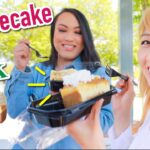 甘すぎるアメリカのチーズケーキ🤤❤️ 公園でゆる〜く食レポ😆〔#1045〕