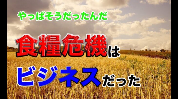 【驚愕】食糧危機はビジネスだった