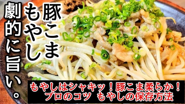 1人前60円‼️しかし食えば1皿1500円払ってしまう究極の裏技。豚こまもやし炒め！プロの簡単節約レシピ/定番おかず/もやし保存方法