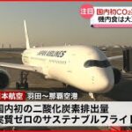 【日本航空】国内初のCO2実質ゼロ運航  機内食は大豆ミート使用