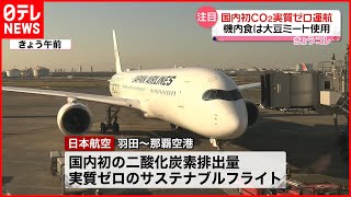 【日本航空】国内初のCO2実質ゼロ運航  機内食は大豆ミート使用