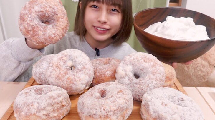 【大食い】[咀嚼音] パンパティの台湾ドーナツと山盛り生クリーム🍩