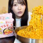 【大食い】10人前！プルダックポックンミョンカルボナーラ味をチーズマシマシで食べる