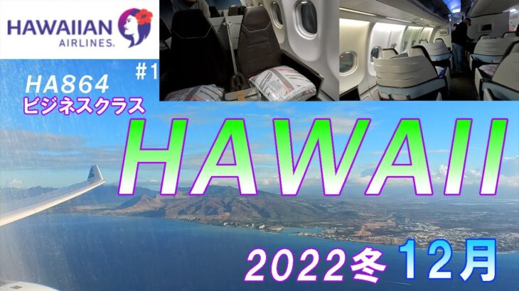 【ハワイアン航空／ビジネスクラス】12月冬のハワイに！羽田空港からホノルル／ダニエル・K・イノウエ国際空港までのフライトレビュー✈️+ホテル／2022冬12月のハワイ#1