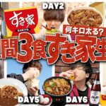 【衝撃】1週間毎日3食すき家を食べ続けたら何キロ太るか実践したら体に異常が起きたwww【牛丼/飯テロ/縛り生活】