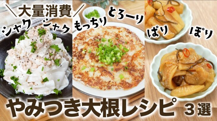 ＼大根大量消費／やみつき大根レシピ✨食感もたのしい 3選