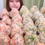 【大食い】業務用の大量の天かすとご飯6合で悪魔のおにぎり作って食べる！😈🍙