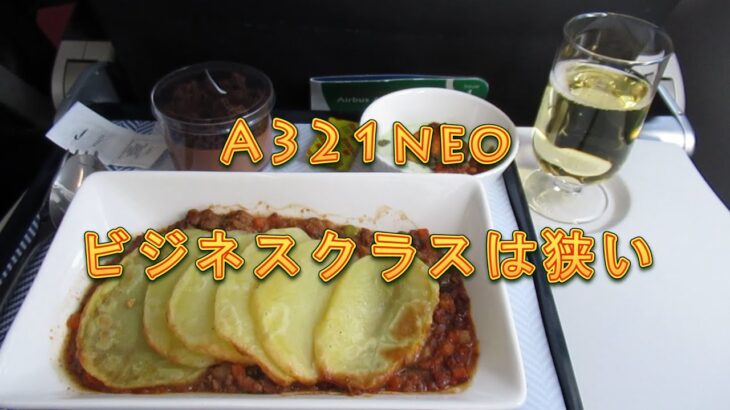 BA484 A321neoビジネスクラスは狭い！