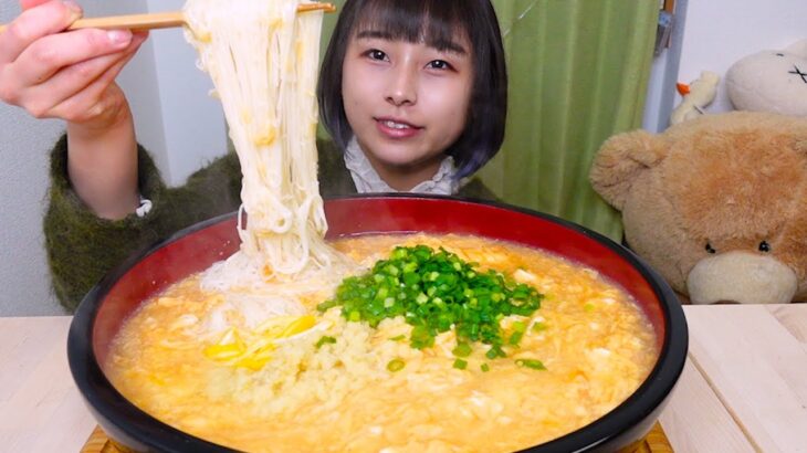 【大食い】揖保乃糸を使った生姜卵あんかけそうめん