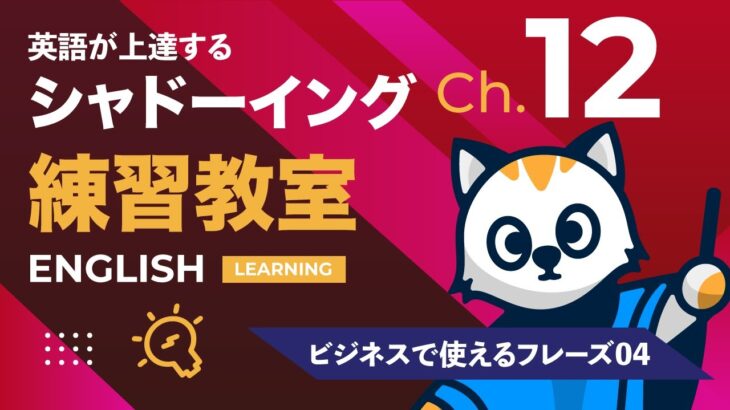 ビジネスで使えるフレーズ04 英語が上達する！英語シャドーイング教室 Ch12