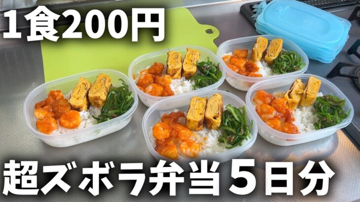 【１食200円】『エビチリ弁当』5日分作り置きして冷凍する休日