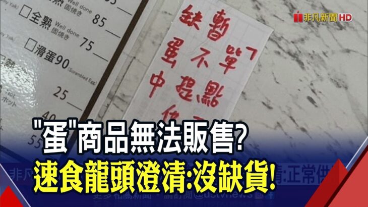 早上九點多就沒蛋堡？…速食龍頭澄清:單一店家賣太好 強調”隔天正常供應”｜非凡財經新聞｜20230219