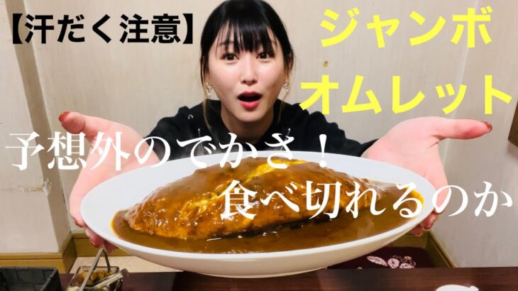 【汗だく注意】一食で卵6個！ジャンボオムレットカレー in釧路 カラス亭