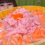 【大食い】サーモンネギトロ丼