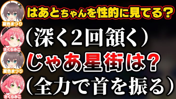 はあちゃまは性的な目で見てるけどすいちゃんはやっぱりビジネスなみこち【ホロライブ切り抜き/さくらみこ/夏色まつり/赤井はあと/星街すいせい】