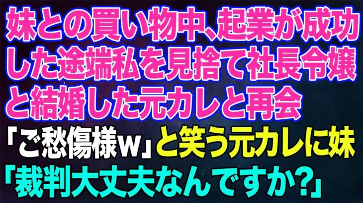 【スカッとする話】妹との買い物中、起業が成功した途端私を見捨てて社長令嬢と結婚した元カレと再会。「行き遅れBBAご愁傷様ｗ」と笑う元カレに妹「裁判大丈夫なんですか？」【修羅場】