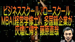 【ゆっくり解説】ビジネススクール、ロースクール、MBA(経営学修士)、多国籍企業が灰燼に帰す 藤原直哉