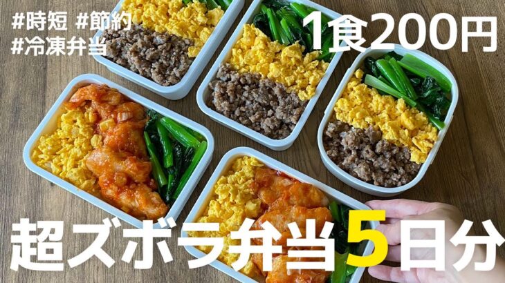 【1食200円】5日分作り置きして冷凍して平日を楽にする | まるごと冷凍弁当 | 時短 | 超節約術