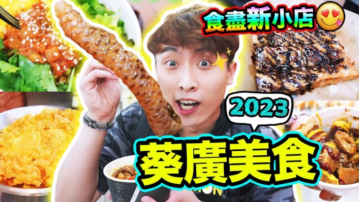 【😛葵廣美食掃街2023】食盡新小店⚠️初嚐傳說惡臭螺絲粉💥一試愛上「巨型QQ辣魚皮🐟」體驗地獄辣滋味🥵即煎香蕉餅🍌必食地道牛雜！(中文CC字幕)