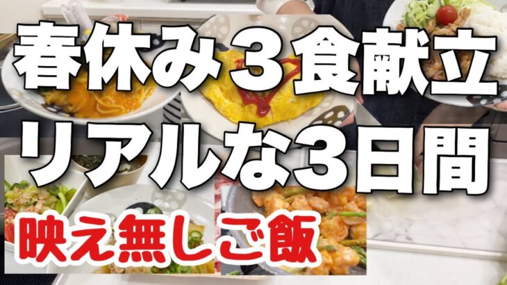 【３食献立】春休みのごはんリアルな3日間の記録！ズボラ主婦3児のママが作る献立