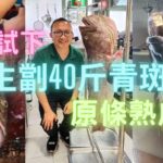 熟成40斤大青斑😱上次19斤好好食😆,老闆再嘗試更大🤣魚頭大過人頭~fishcutting香港海鮮~社長遊街市Seafood