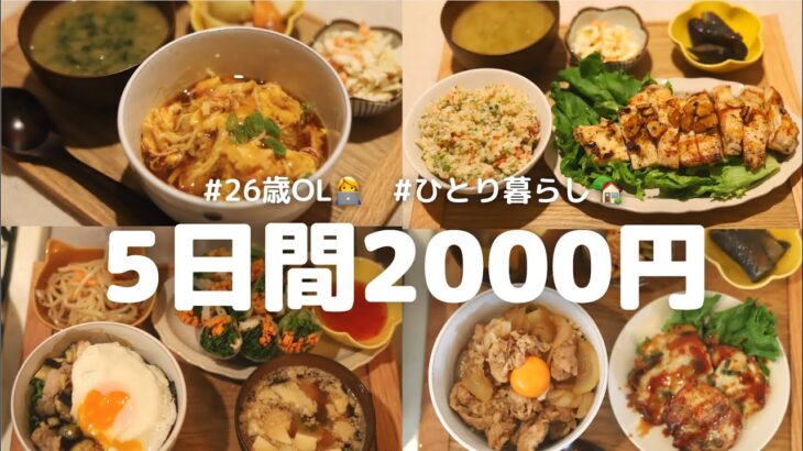 【食費5日間2000円】3食自炊する26歳OLの夜ごはん🌙🍚 | 電子レンジで簡単に作れるレシピ多め