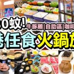 [Poor travel香港] 每位$130蚊！香港任食火鍋放題！無限牛豚雞肉！自助區沙律前菜火鍋配料蔬菜主食飲品！仲有甜品雪條咖啡機！壽喜燒、沙嗲湯！青衣 佐賀山田