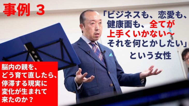 《事例3》　「ビジネスも、恋愛も、健康面も、全てが上手くいかない～それを何とかしたい」という女性 【脳内の親を、どう育て直したら、停滞する現実に変化が生まれて来たのか？】