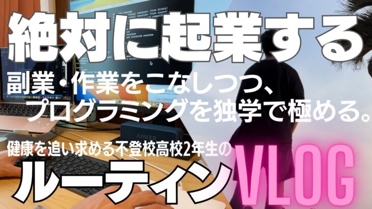 【ルーティンVLOG】プログラミング独学で極める/体調万全絶対/起業する不登校の勉強ルーティンVLOG