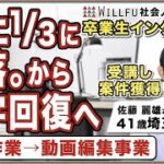 起業の学校 WILLFU 卒業生の声「動画制作編集事業」佐藤 麗雄 さん 42歳・埼玉県在住