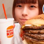 【大食い】1個が大きすぎるバーガーキングのハンバーガーの食べ放題に挑戦！！