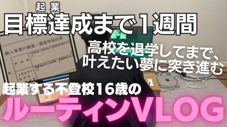 【ルーティンVLOG】高校退学から起業を決意した16歳/起業目前の平日/不登校の勉強ルーティンVLOG