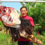 WHOLE YAK LEG Grilled For A Day. Chewy Outside But Tender Inside!  | Uncle Rural Gourmet