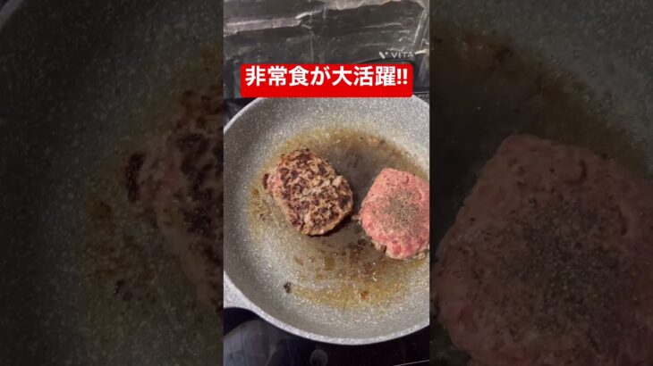 非常食のハンバーグをアレンジした♪