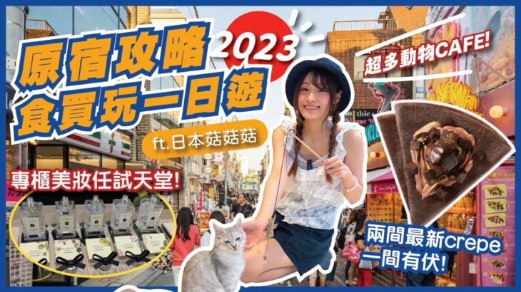 🇯🇵2023原宿食買玩攻略！超療癒貓咪CAFE😽專櫃香水護膚品任試女生美妝天堂！💄Godiva VS 藏壽司最新Crepe！其中一個有伏😭｜東京自由行｜日本菇菇菇｜Flyday HK