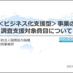 JICA中小企業・SDGsビジネス支援事業＜ビジネス化支援型＞事業の調査支援対象項目について（2023年度公示応募企業向け）