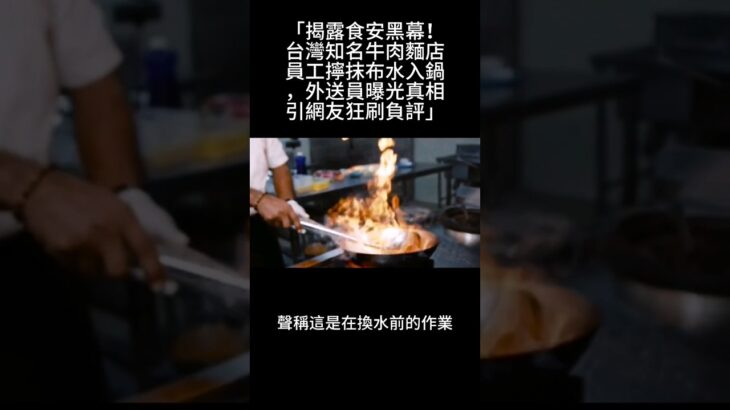 「揭露食安黑幕！台灣知名牛肉麵店員工擰抹布水入鍋！」#食品安全 #揭露黑幕 #台灣餐廳 #外送員爆料 #抹布水煮麵 #新聞