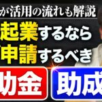 【知ってる人だけが得する】1からの起業で必ず申請するべき補助金・助成金！活用のタイミングを中小企業診断士が事業拡大の流れをシミュレーションしながら超わかりやすく解説！