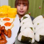 【大食い】【理想の朝食】卵18個とおにぎりたくさん🍙