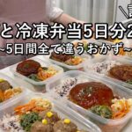 【まるごと冷凍弁当】5日分2人前計10食作り置きして平日をラクする|5日間全て違うおかず|豚ひき肉メイン|節約&時短【1食150円】