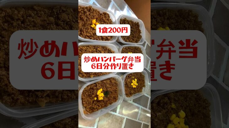 【1食200円】【炒めハンバーグ弁当】6日分作り置きして冷凍する#shorts #ハンバーグ#簡単レシピ