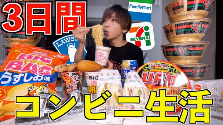 【爆食】3日間コンビニで1日3食食べ続けたら何キロ太る？(ローソン、セブンイレブン、ファミリーマート)