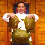 BIG Golden Turtles Cooked in Two Ways: the Fried Turtle and the Turtle Soup! | Uncle Rural Gourmet