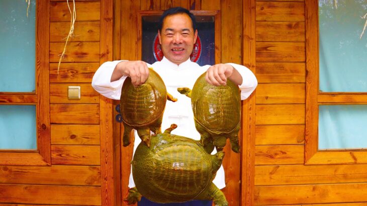 BIG Golden Turtles Cooked in Two Ways: the Fried Turtle and the Turtle Soup! | Uncle Rural Gourmet